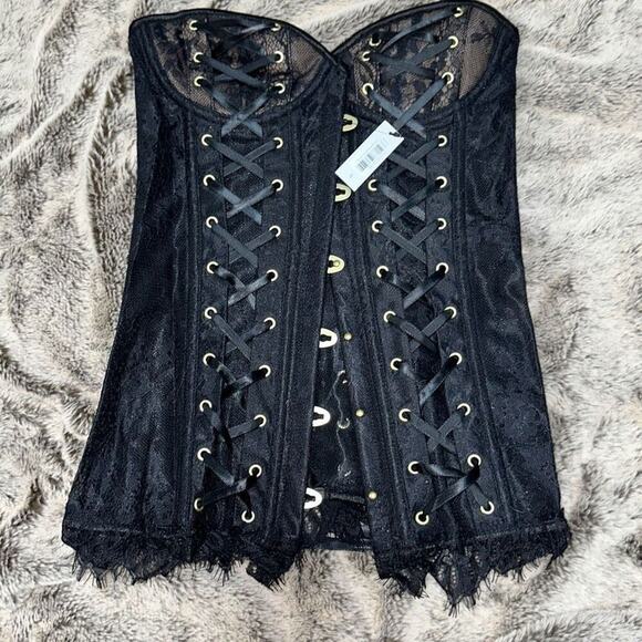 Adore Me Adjustable Black Corset | Sz S, NWT - Picture 2 of 6